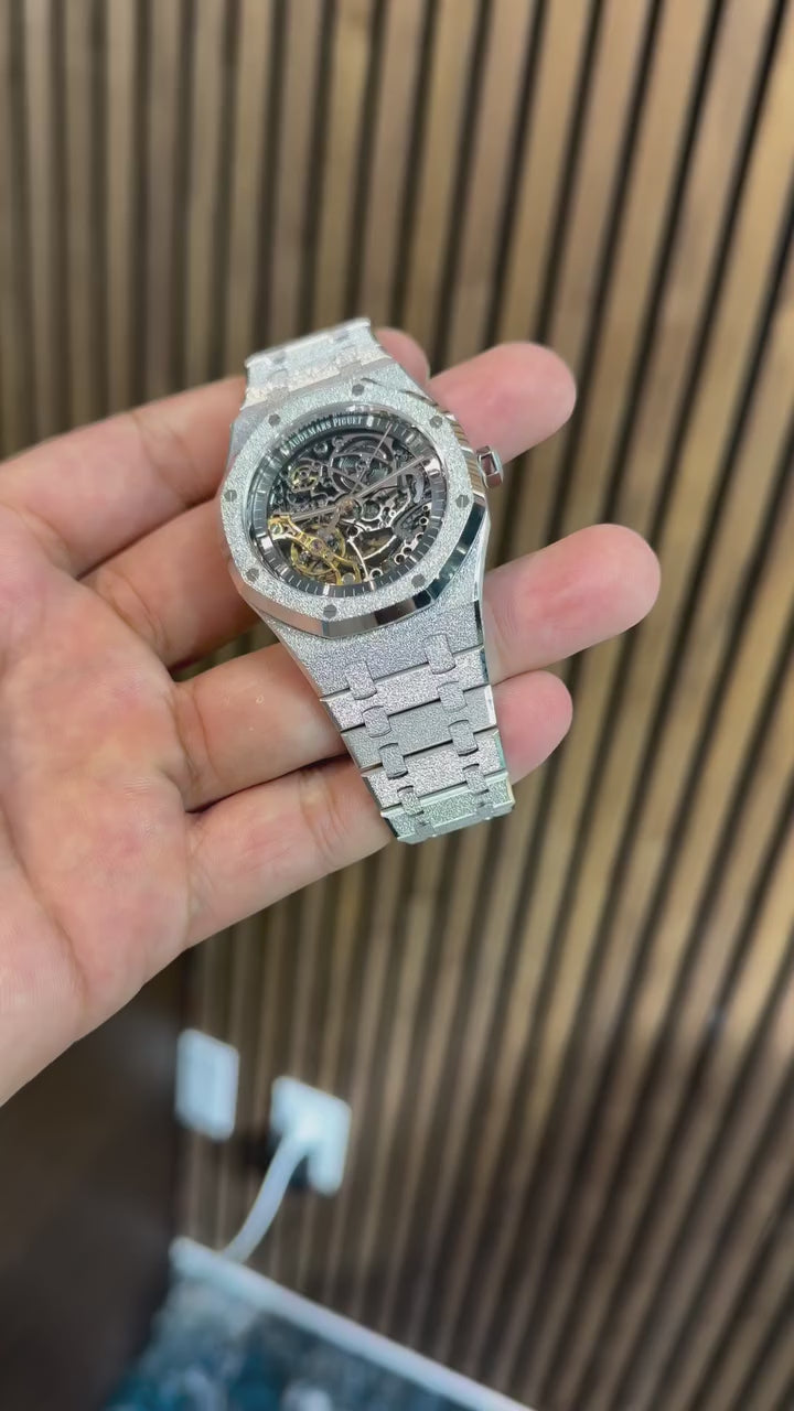 White Gold Frosted Audemars Piguet Royal Oak
